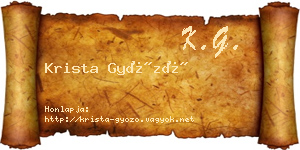 Krista Győző névjegykártya